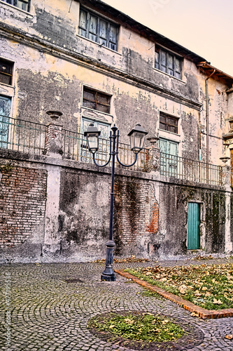 detail of arcola s medieval village near la spezia photo