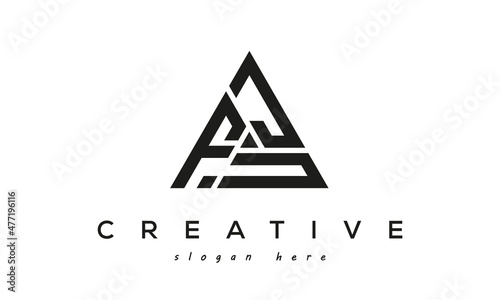 FJU creative tringle letters logo design photo