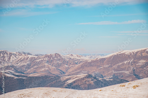 snow covered mountains in winter