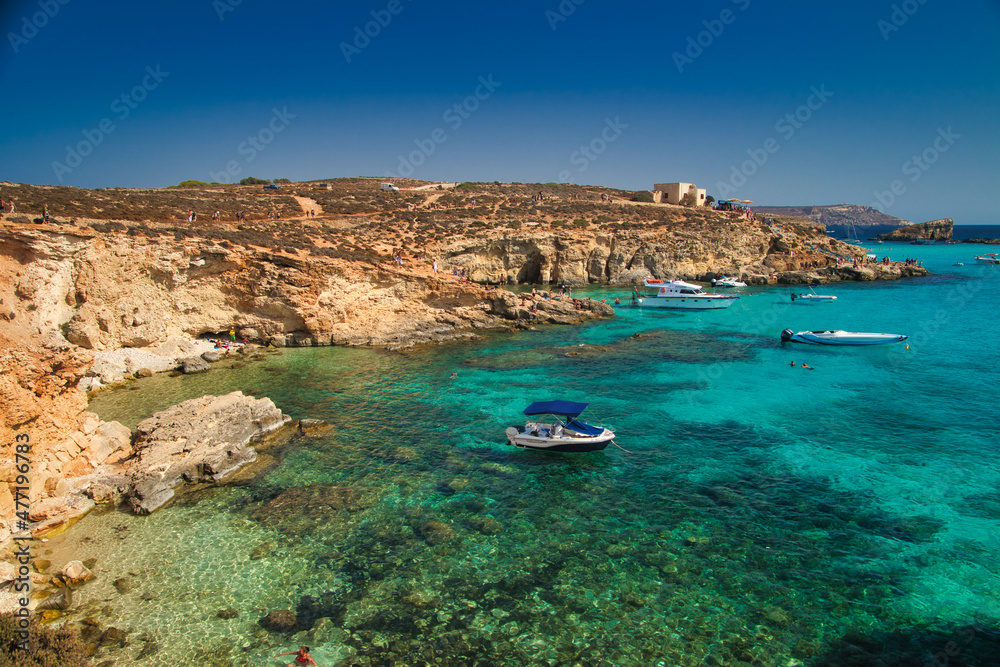 Blue Lagoon, Malta in summer