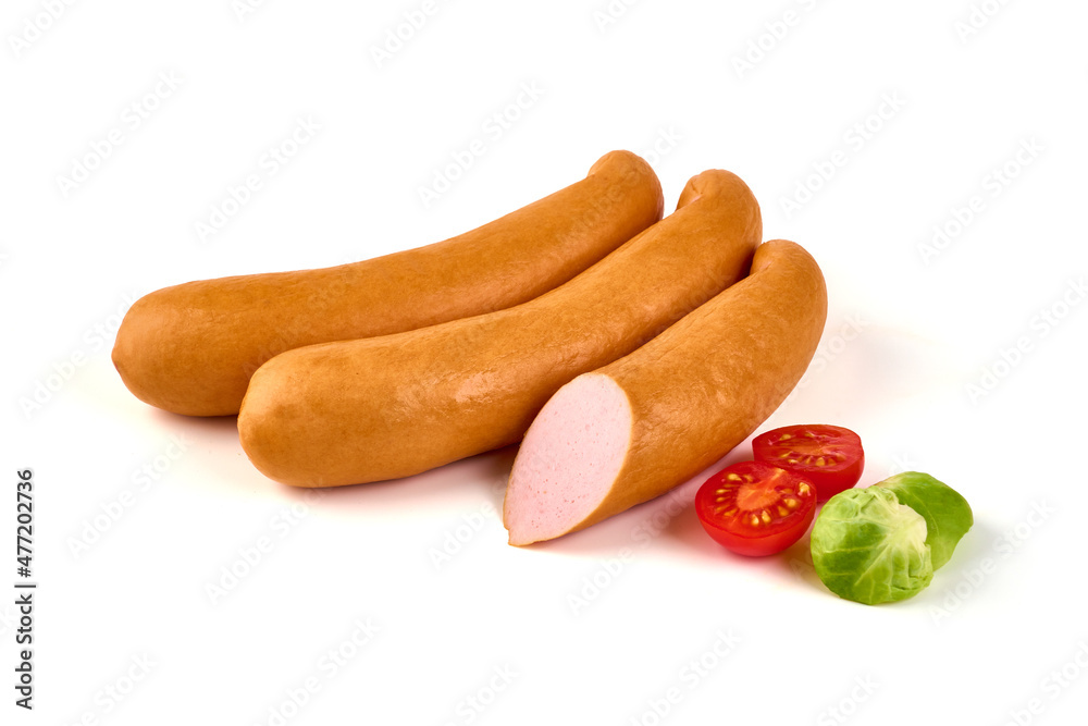 Boiled Sausages (Frankfurter), isolated on a white background. Boiled Sausages (Frankfurter), isolated on a white background.