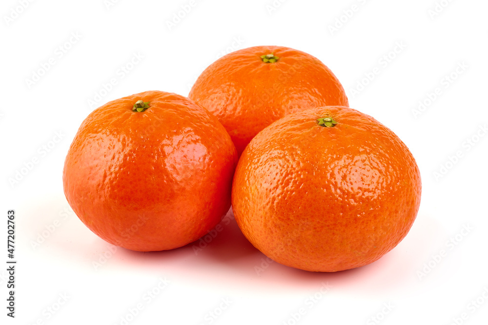 Fresh tangerine, isolated on white background.