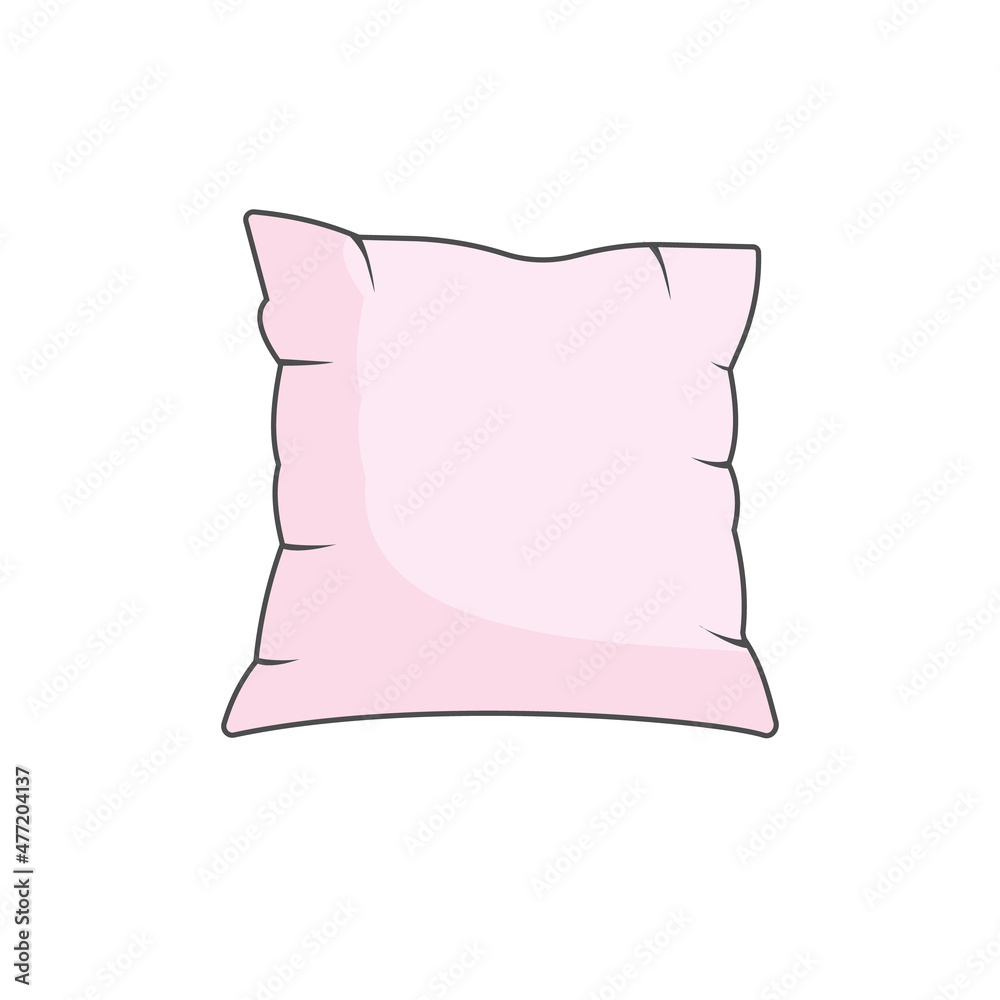 pillows illustrations, art, isolated pillows, white pillows, bed pillows, vector