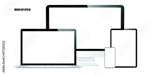 monitor vector ,mockup monitor , screen monitor , EPS10