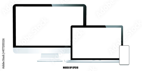 monitor vector ,mockup monitor , screen monitor , EPS10