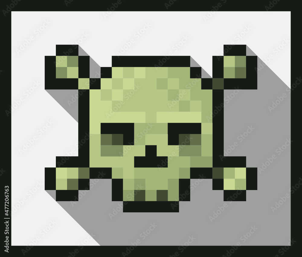 Pixel Avatar with Skull and Bones with Shadows. Pixel Avatar with Skull and Bones with Shadows.