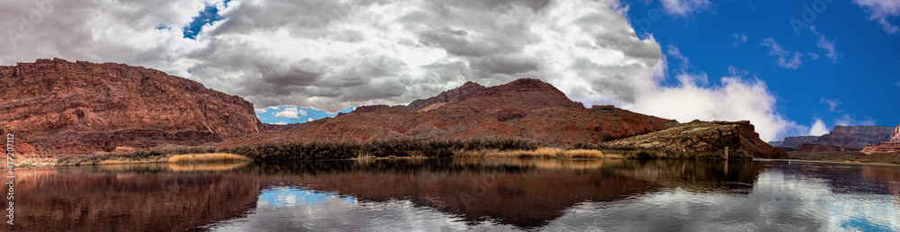 Panoramic scenery from Lees Ferry landing, Page, AZ, USA