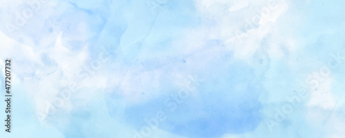 Vector watercolor art background. Hand drawn blue vector texture. Hand painted pastel watercolor texture for cards, flyer, poster, banner, and cover. Brushstrokes and splashes. Template for design.