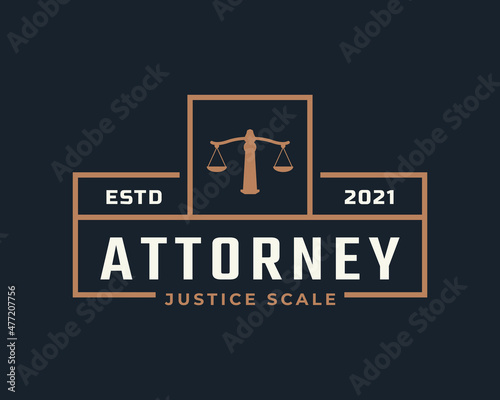Rustic Vintage Retro Label Badge Emblem Justice Scale Stamp for Attorney Logo Design Inspiration