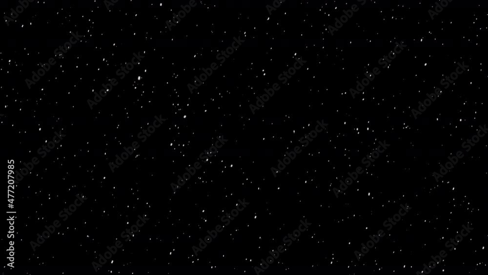 Realistic Snow with Light Wind on Black Background Animation Realistic Snow with Light Wind on Black Background Animation