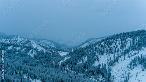 Snow covered Cascade mountains 
