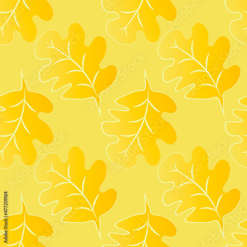 Seamless pattern on a square background - oak leaves - abstraction, surreal. Design element