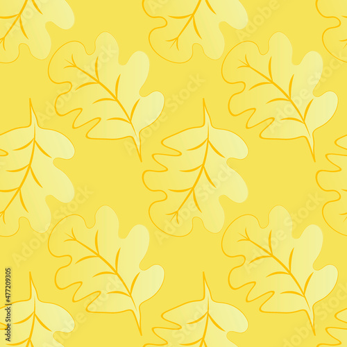 Seamless pattern on a square background - oak leaves - abstraction, surreal. Design element