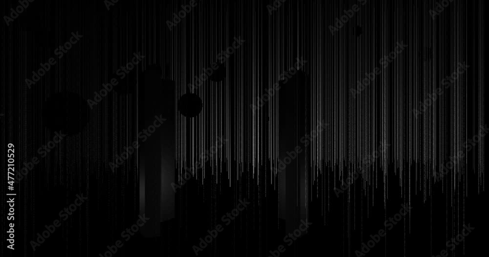 3d render with a dark background of vertical lines and balls 3d render with a dark background of vertical lines and balls