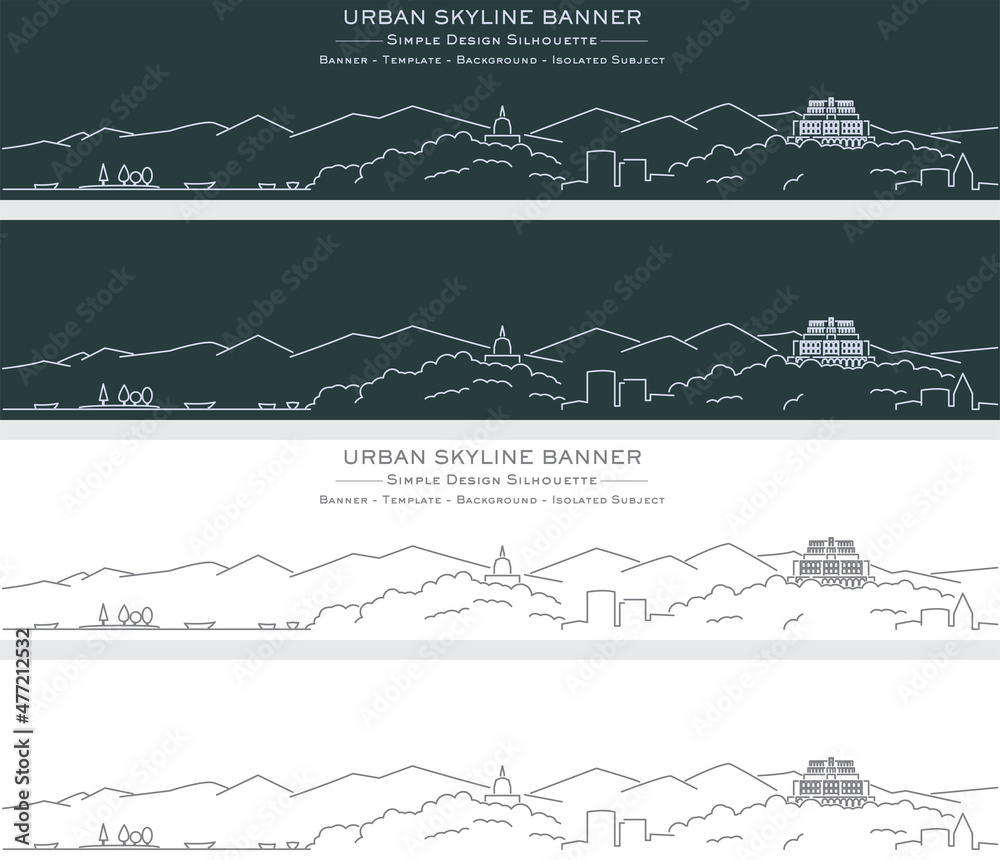 Srinagar Single Line Skyline Profile Banner