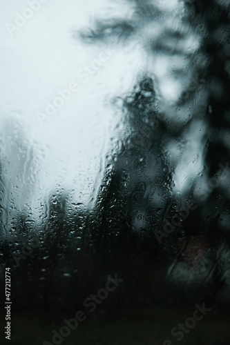 rain on car window