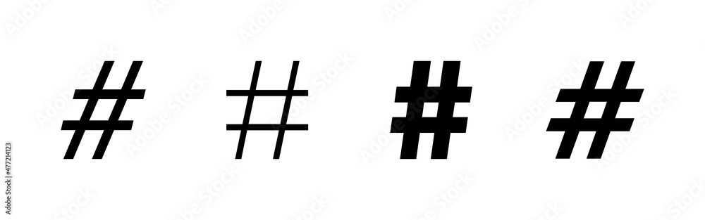 Obraz premium Hashtag icons set. hashtag sign and symbol