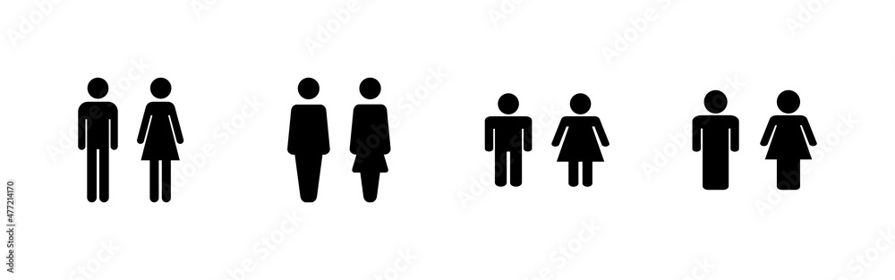 Man and woman icons set. male and female sign and symbol. Girls and boys Man and woman icons set. male and female sign and symbol. Girls and boys