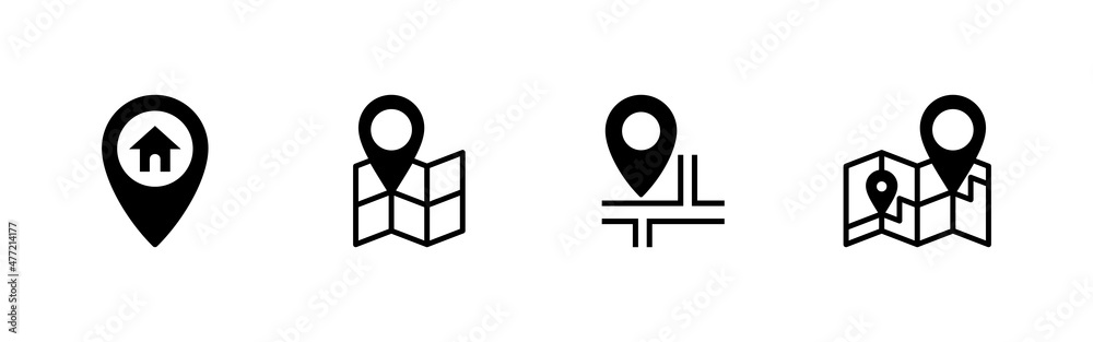 Maps and pin icons set. location sign and symbol. geo locate, pointer icon. Maps and pin icons set. location sign and symbol. geo locate, pointer icon.