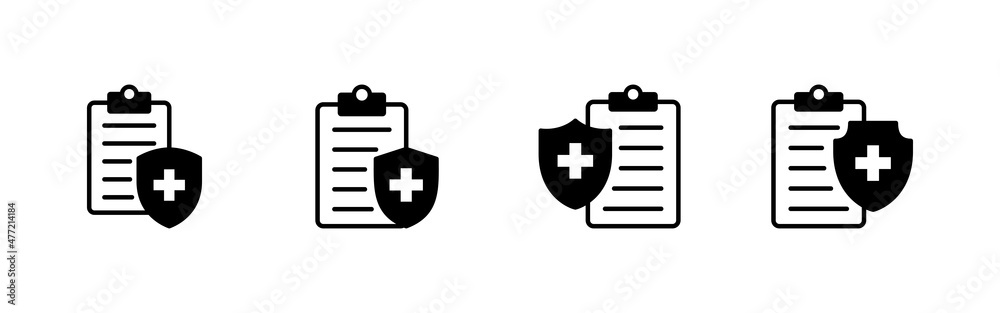 Medical insurance icons set. health insurance sign and symbol Medical insurance icons set. health insurance sign and symbol
