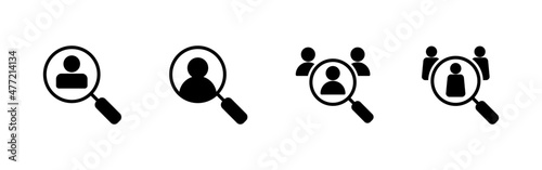 Hiring icons set. Search job vacancy sign and symbol. Human resources concept. Recruitment