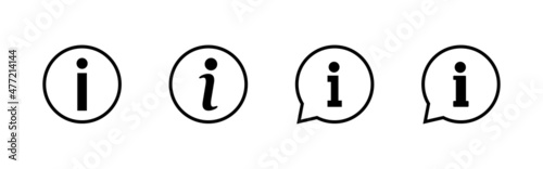 Info sign icons set. about us sign and symbol. Faq icon