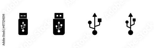 Usb icons set. Flash disk sign and symbol. flash drive sign.