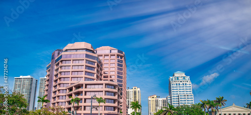 West Palm Beach skyline on a sunny day, Florida. photo