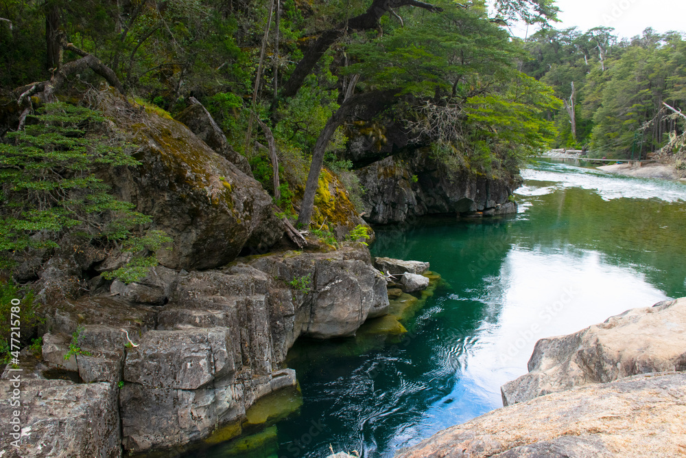 A blue river in the Patagonia Argentina