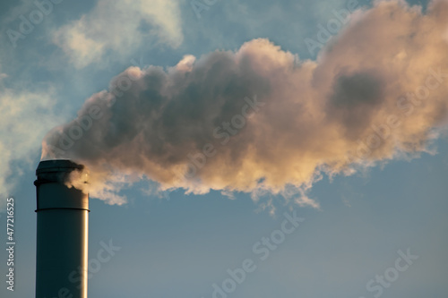 The pollutants from factory chimneys fall down to earth. Factories release various kinds of toxic pollutants like CO2,SO2, CO.which get mixed with the air and thus makes it toxic for all living beings photo