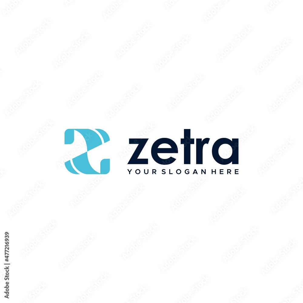 Minimalist flat initial Z ZETRA symbol logo design