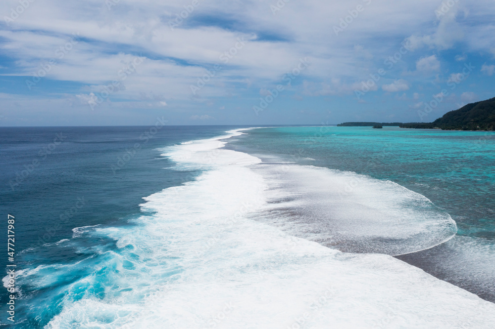 French Polynesia islands in the South Pacific Ocean Mo'orea, Tahiti, and Fakarava