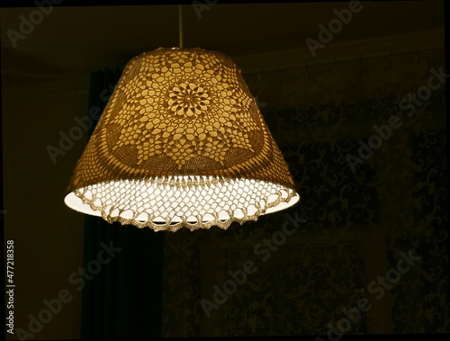 glowing lamp in the dark, close up