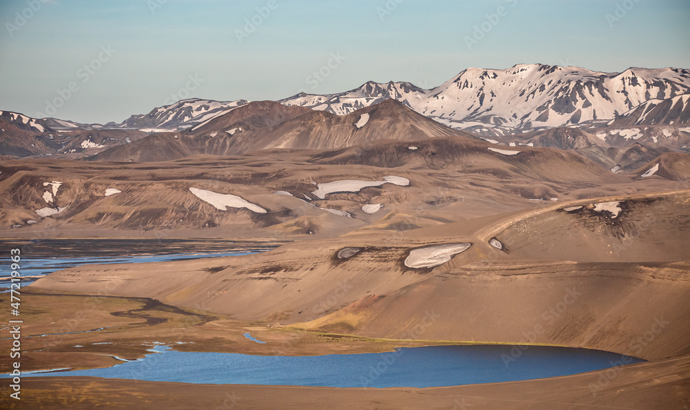 Blahylur crater lake, Landmannalaugar, Fjallabak Nature Reserve, Highlands of Iceland