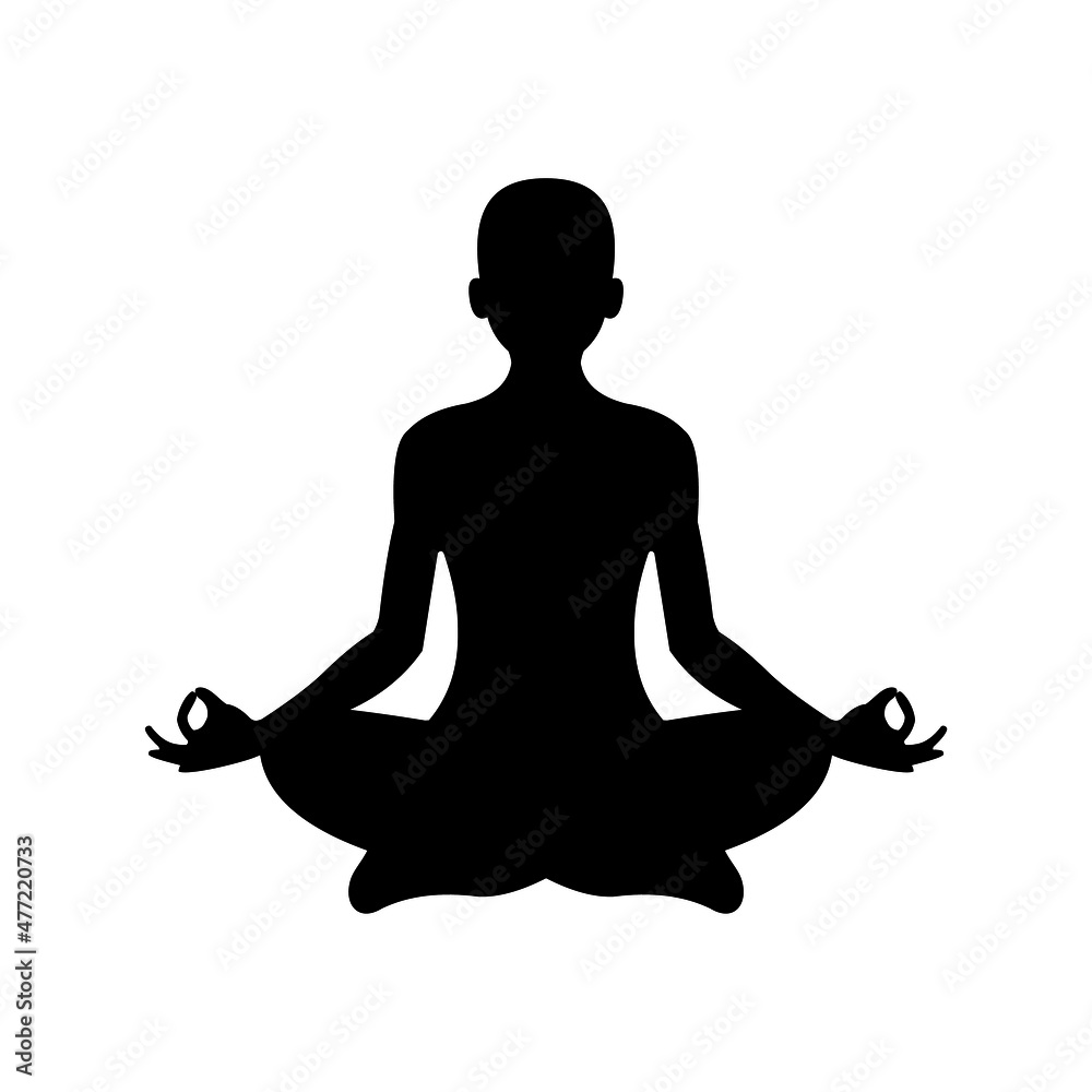 silhouette of a person meditating