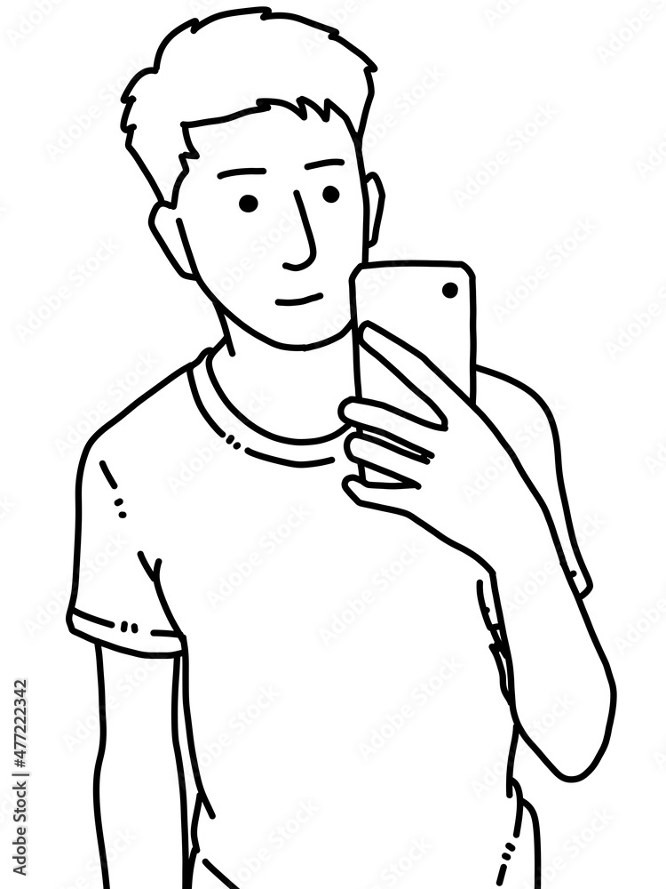 black and white of cute man cartoon for coloring black and white of cute man cartoon for coloring