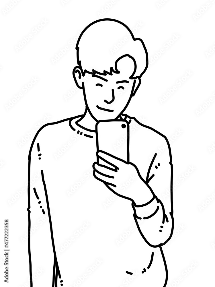 black and white of cute man cartoon for coloring black and white of cute man cartoon for coloring