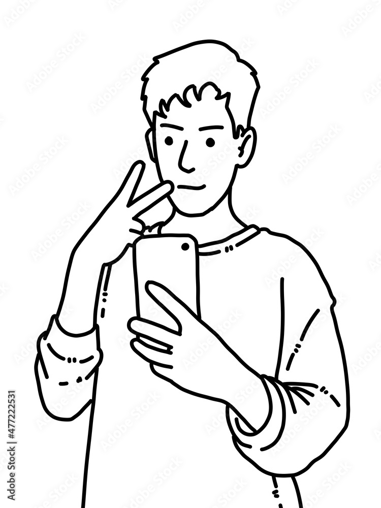 black and white of cute man cartoon for coloring black and white of cute man cartoon for coloring