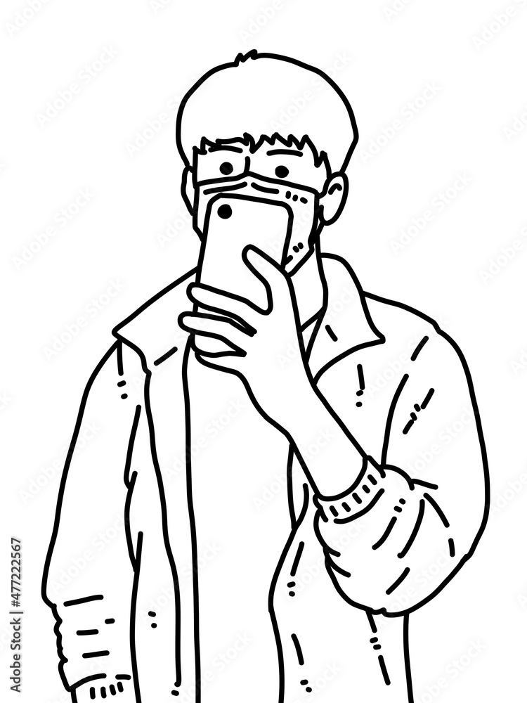 black and white of cute man cartoon for coloring black and white of cute man cartoon for coloring