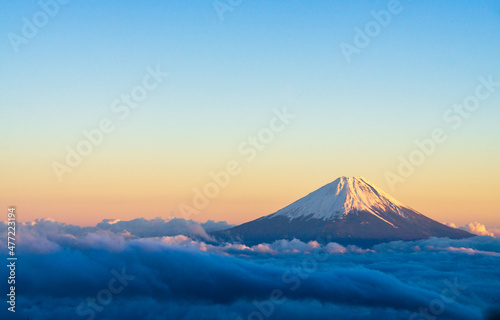 夕焼け 富士山 雲海