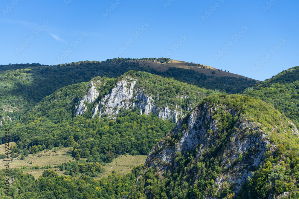 Mountain Landscape in Trascau Mountains, Romania, Aerial View