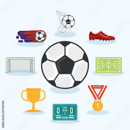 nine soccer items