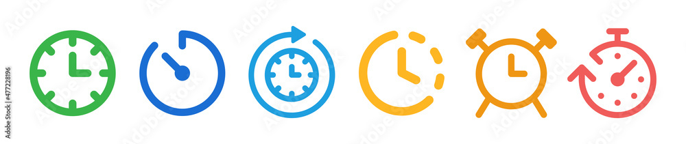 Stopwatch symbol. Countdown timer icon vector illustration. Time clock icons set.