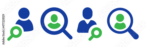 Search people icon. Search employee icon set.