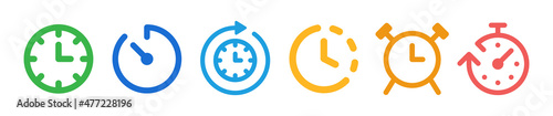 Stopwatch symbol. Countdown timer icon vector illustration. Time clock icons set.