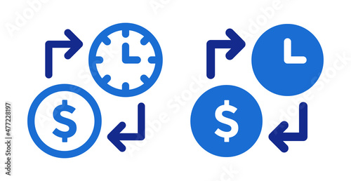 Time is money icon. Business and finance management icon vector illustration