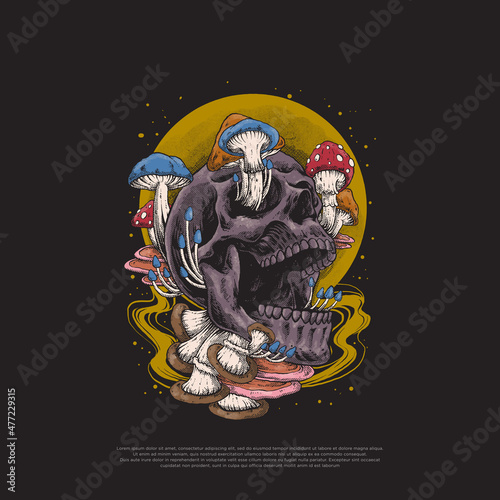 skull vintage illustration design