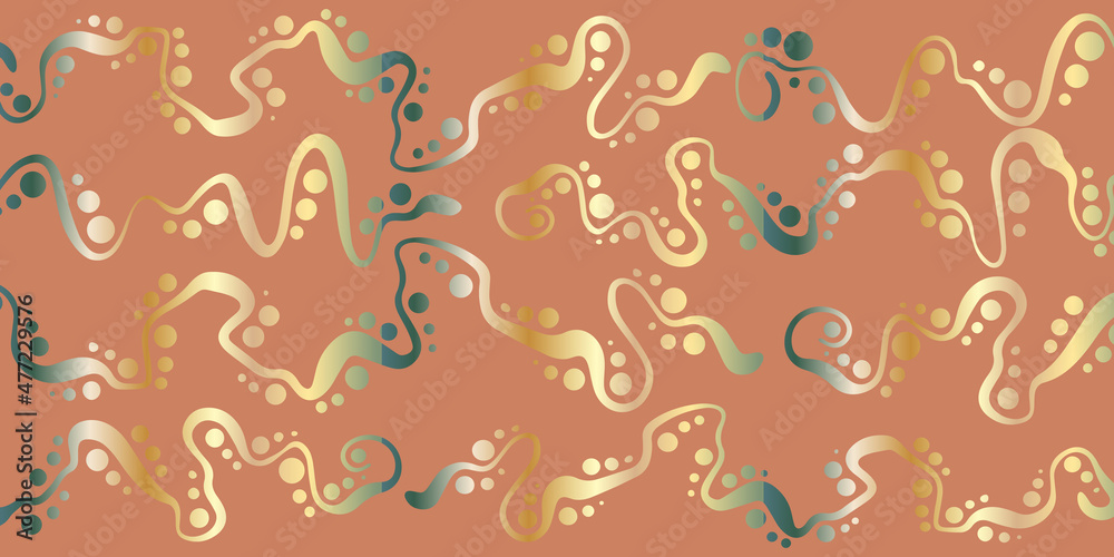 Horizontal orange background with curving lines and circles. Abstract vector backdrop with gradient. For banners, posters, wallpapers, etc. Horizontal orange background with curving lines and circles. Abstract vector backdrop with gradient. For banners, posters, wallpapers, etc.