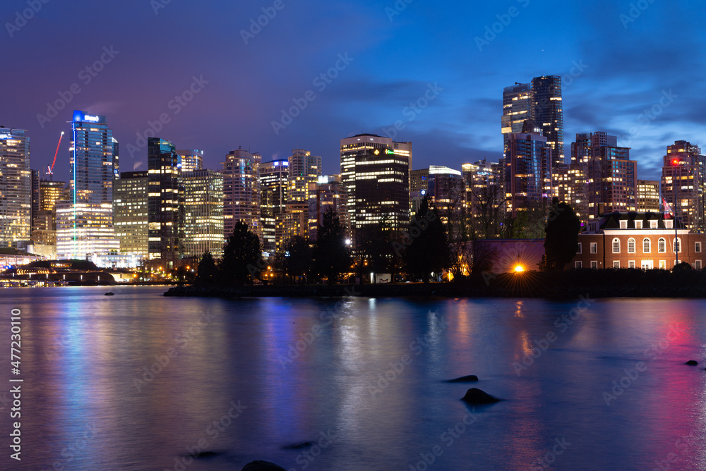 Vancouver night light views with reflection during winter picture took on Oct 2016. Vancouver night light views with reflection during winter picture took on Oct 2016.