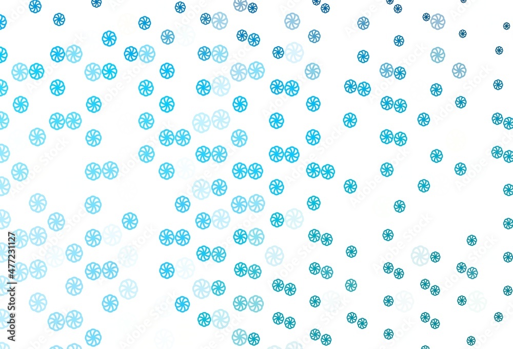 Light BLUE vector pattern with christmas snowflakes. Light BLUE vector pattern with christmas snowflakes.
